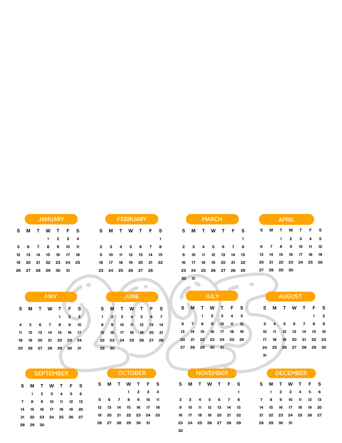 Personalized 2025 Photo Calendar - Orange