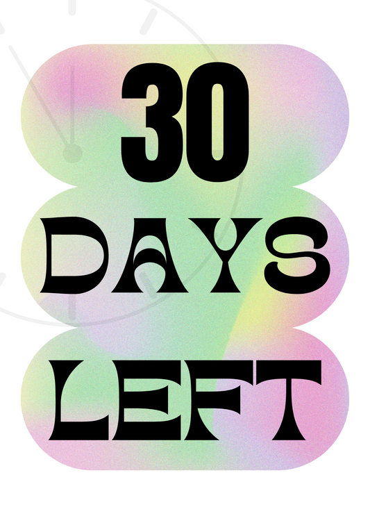 30 Days Left Countdown | Encouragement Card