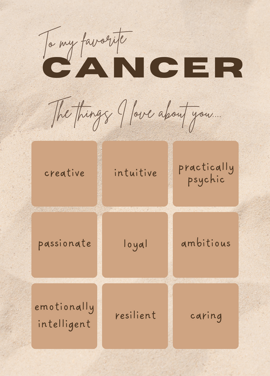 To My Favorite Cancer, The Things I Love About You | Astrology Card