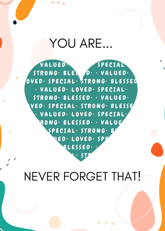 You are Valued, Strong, Special | Encouragement Card
