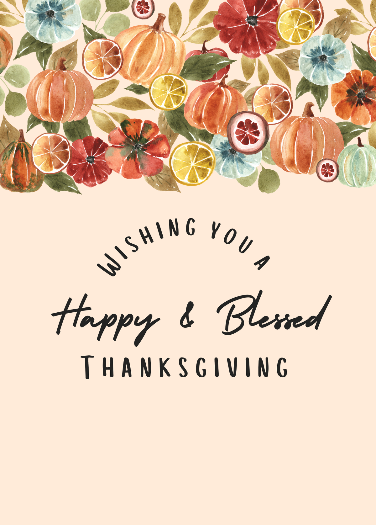 Happy & Blessed | Thanksgiving Card